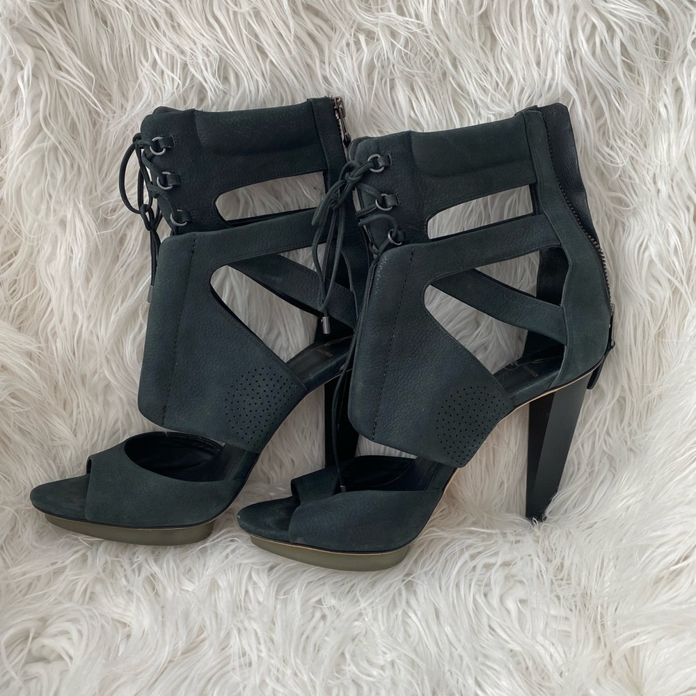 Brian Atwood Leather Platform Gladiator Heels